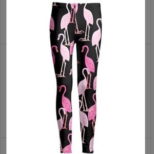 Lily Black & Pink Flamingo Leggings